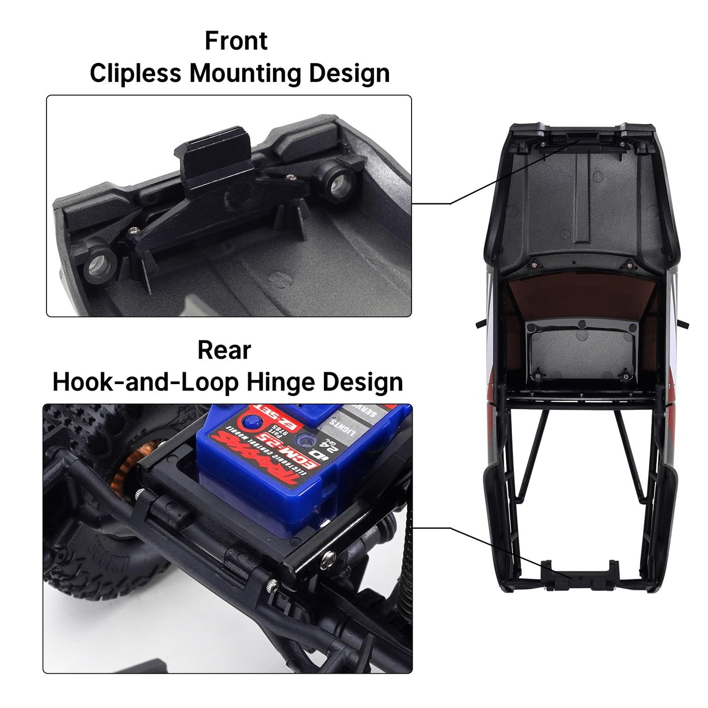 INJORA IR60 Pickup Hard Body With Bed Rack For 1/18 TRX4M Defender Bronco