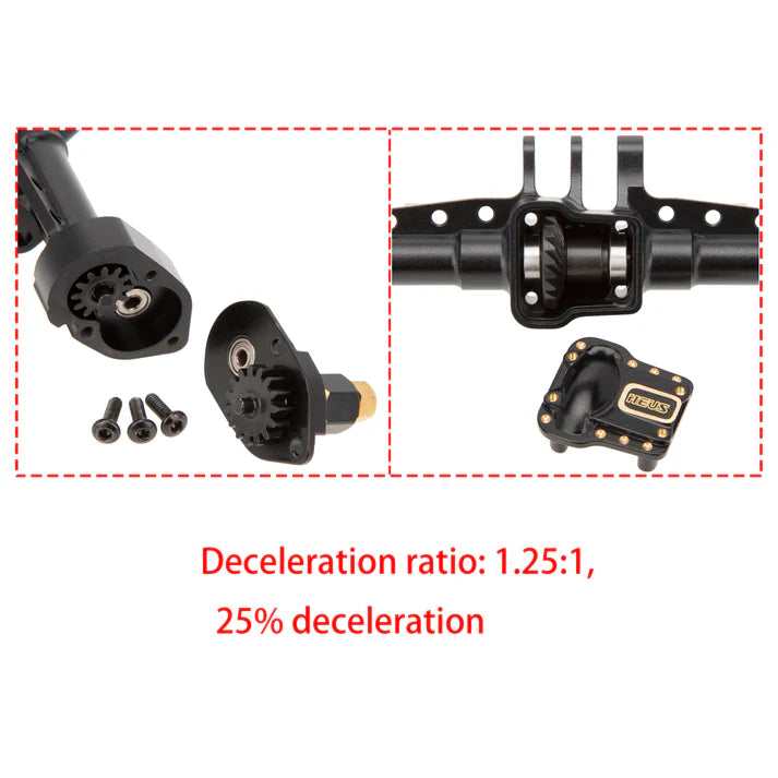 MEUS Racing TRX4M portal axle set upgrade ground clearance +8MM brass aluminum alloy for 1/18 TRX4M