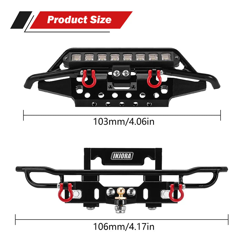 INJORA CNC Aluminum Front Rear Bumpers V2 For 1/18 TRX4M Bronco