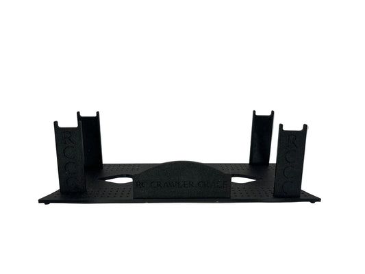 RCCC 1/24 AND 1/18 SCALE RC CRAWLER STAND WITH CUSTOMIZABLE NAME/LOGO PLATE