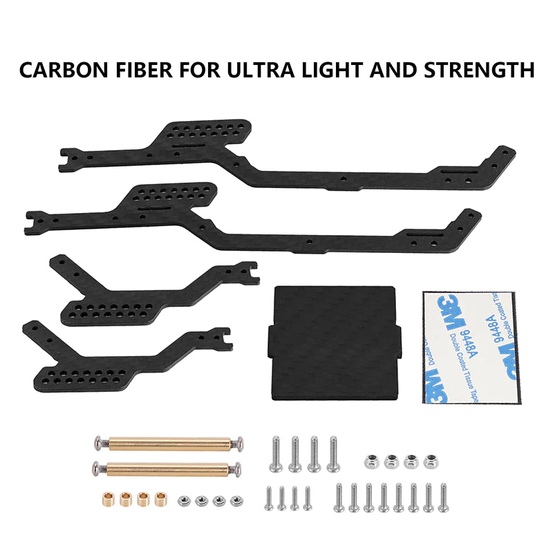 INJORA LCG Carbon Fiber Chassis Kit 5° Angled Frame Girder For 1/18 TRX4M