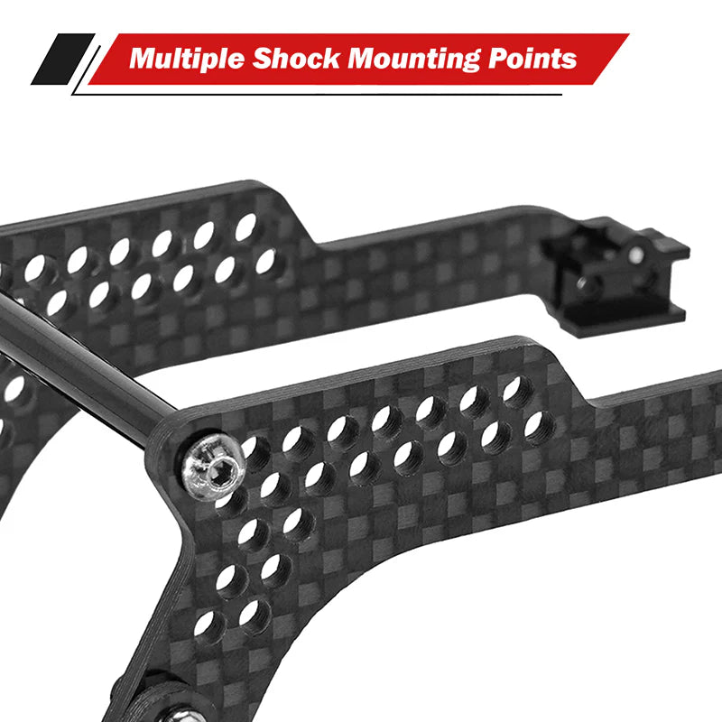 INJORA Universal LCG Carbon Fiber Chassis Frame Kit For 1/18 TRX4M & Lay Down Servos