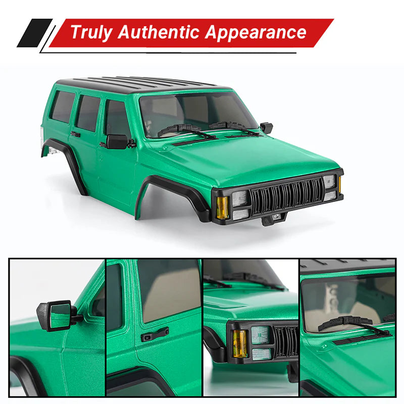 INJORA ABS Cherokee Body With Bumpers for 155mm 1/18 TRX4M Bronco Defender