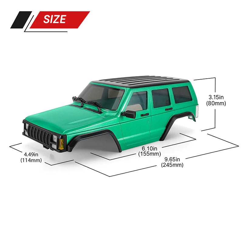 INJORA ABS Cherokee Body With Bumpers for 155mm 1/18 TRX4M Bronco Defender