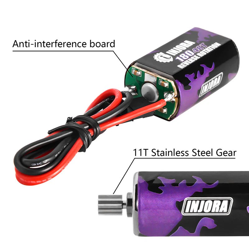 INJORA 180 PRO Brushed 48T Purple Motor With Steel Pinion For 1/18 TRX4M