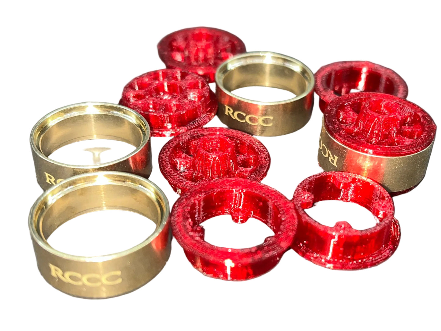 RCCC .85 BRASS RING BEADLOCK WHEELS FOR SCX30 AND ASCENT 32