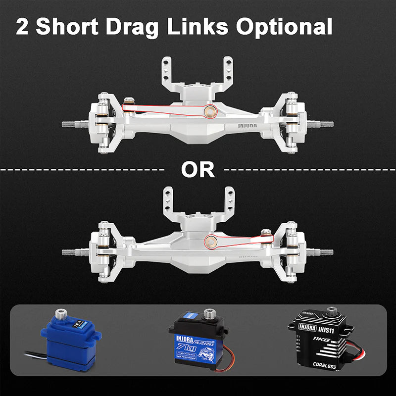 INJORA +4mm Diamond Axles With Lay Down Servo Mount & Links For 1/18 TRX4M