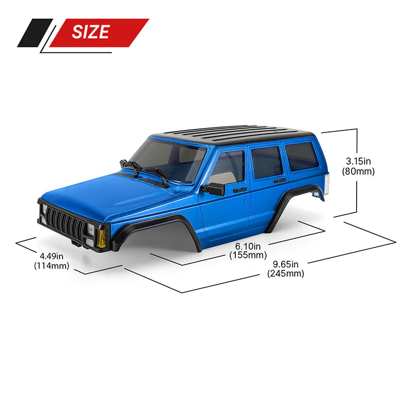 INJORA ABS Cherokee Body With Bumpers for 155mm 1/18 TRX4M Bronco Defender