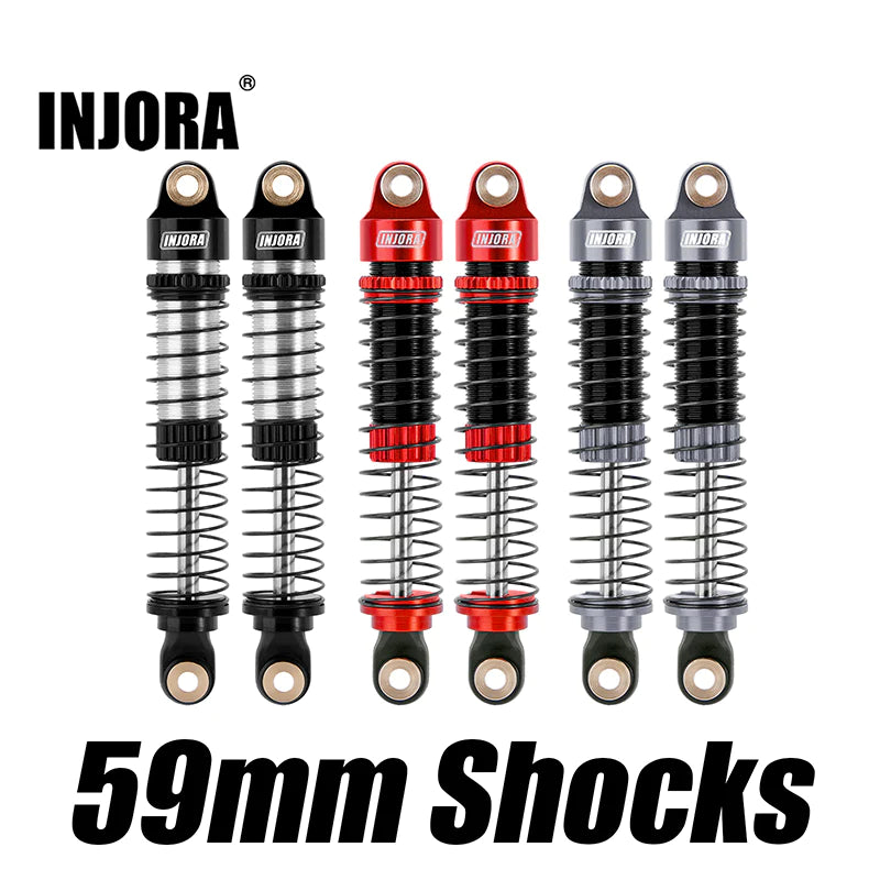 INJORA 59mm Long Threaded Oil Filled Shocks For 1/18 TRX4M (4M-42)