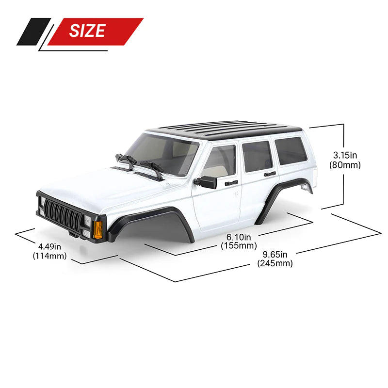 INJORA ABS Cherokee Body With Bumpers for 155mm 1/18 TRX4M Bronco Defender