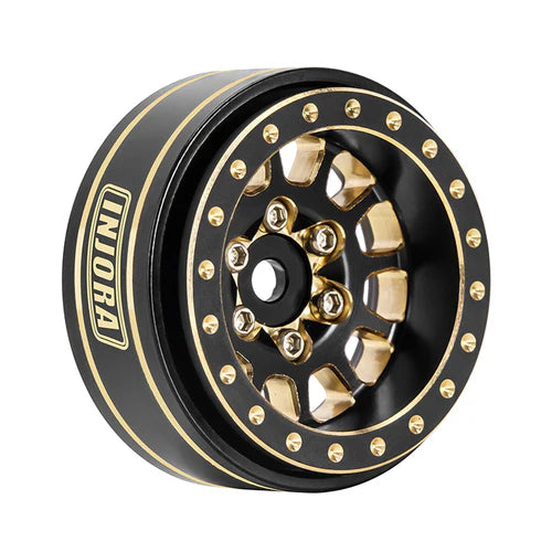 INJORA 1.0 Plus 12-Spoke Brass Beadlock Wheels 42g/Pcs Offset -3.75mm For 1/18 1/24 RC Crawler (4) (W1101)