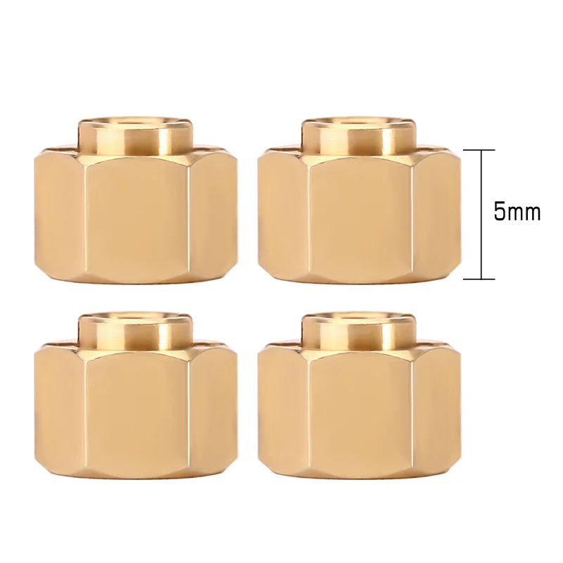 INJORA 4PCS 5/6/7/10mm Brass Wheel Hex Hub Extenders For 1/18 TRX4M (4M-02)