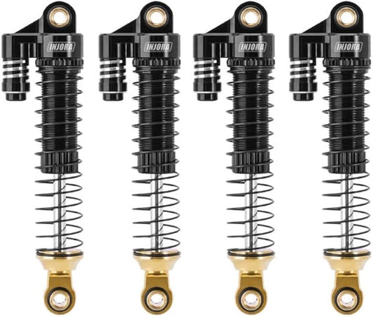 INJORA 59mm Long Threaded Oil Reservoir Shocks With Brass End For 1/18 TRX4M