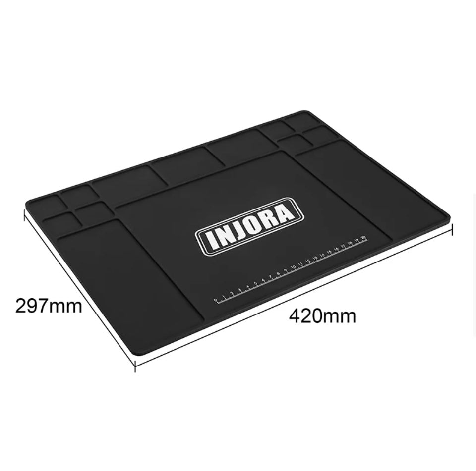 INJORA Silicone Work Mat Pit Mat For 1/18 1/24 RC Car (420×297mm