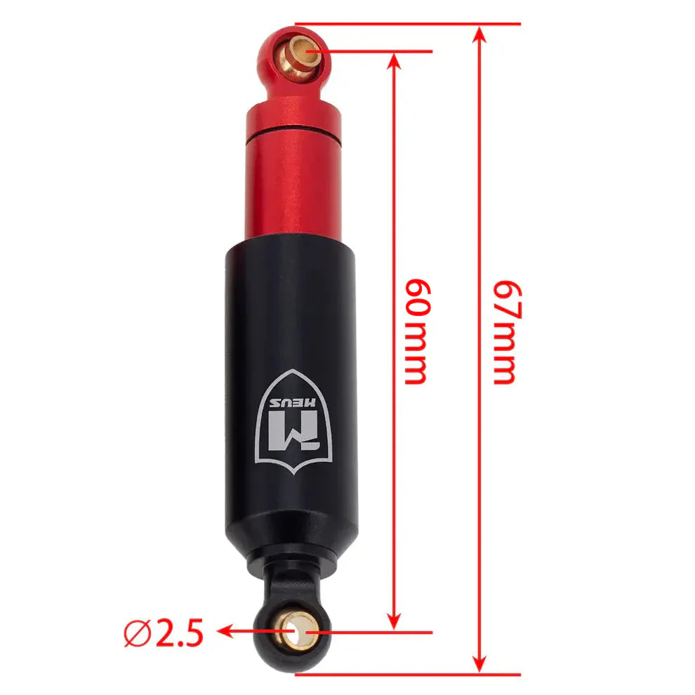 MEUS Racing 60MM Emulation Shocks Built-In Oil Shock For 1/18 TRX4M 4PACK - BLACK