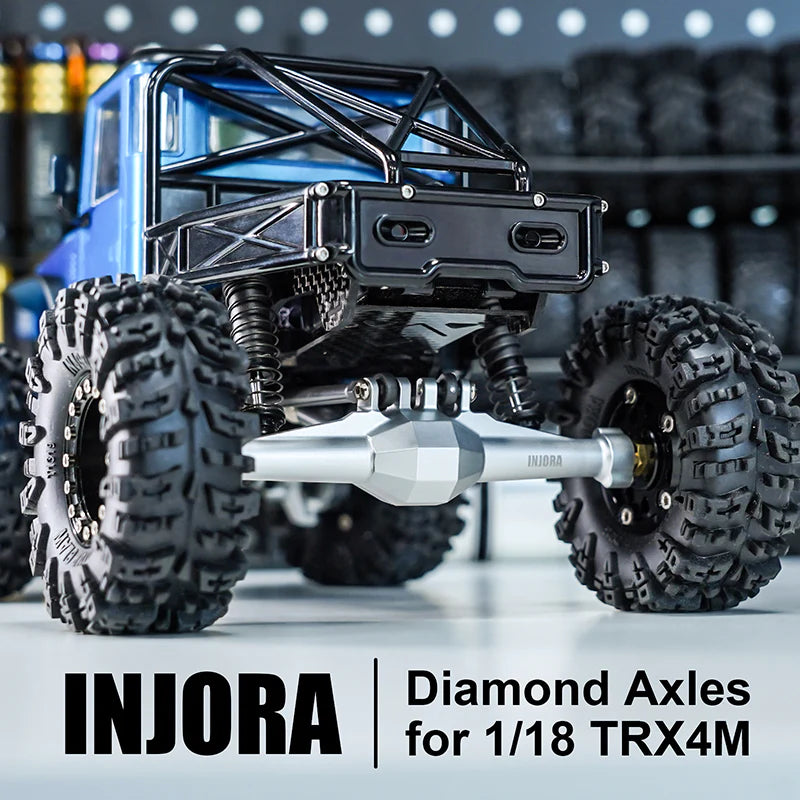 INJORA +4mm Diamond Axles With Lay Down Servo Mount & Links For 1/18 TRX4M