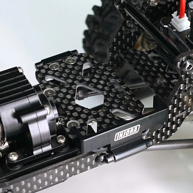 INJORA Universal LCG Carbon Fiber Chassis Frame Kit For 1/18 TRX4M & Lay Down Servos