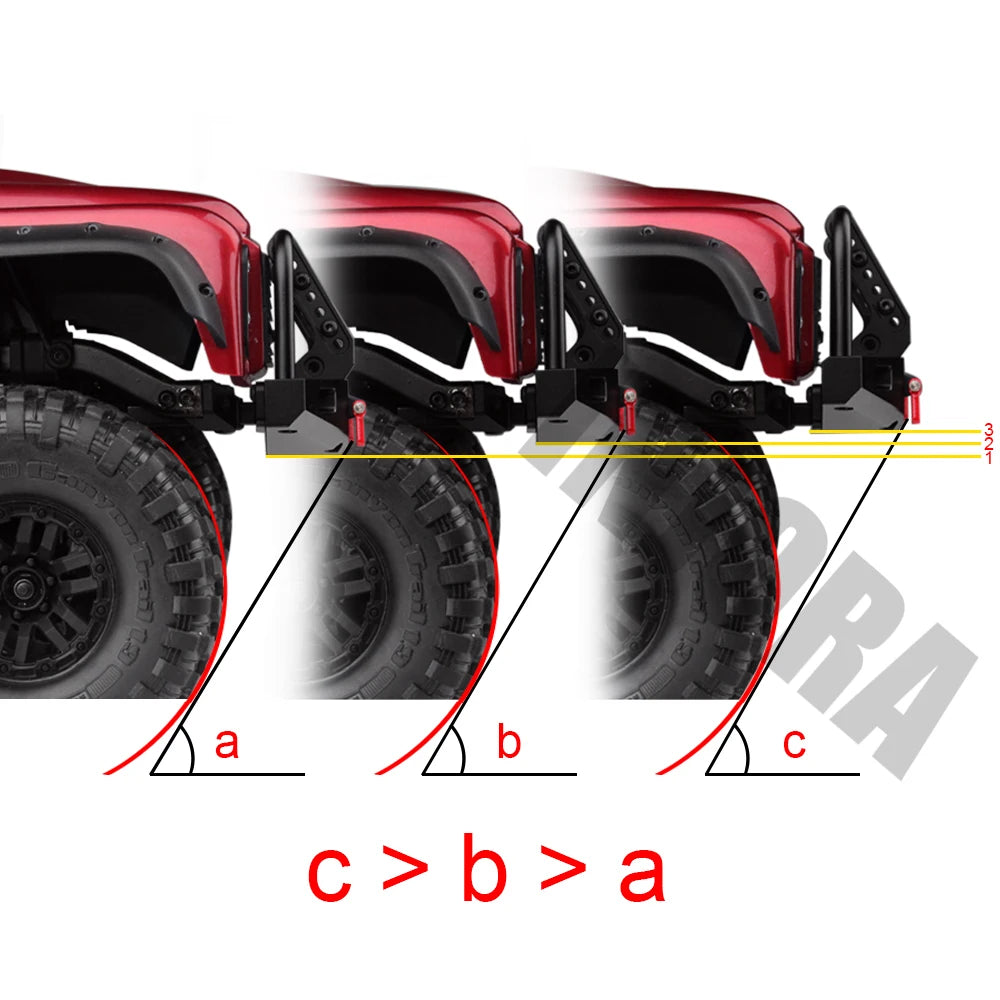 INJORA Adjustable Metal Front Bumper for 1/10 RC Crawler TRX4 Defender Axial SCX10 SCX10 II 90046 90047