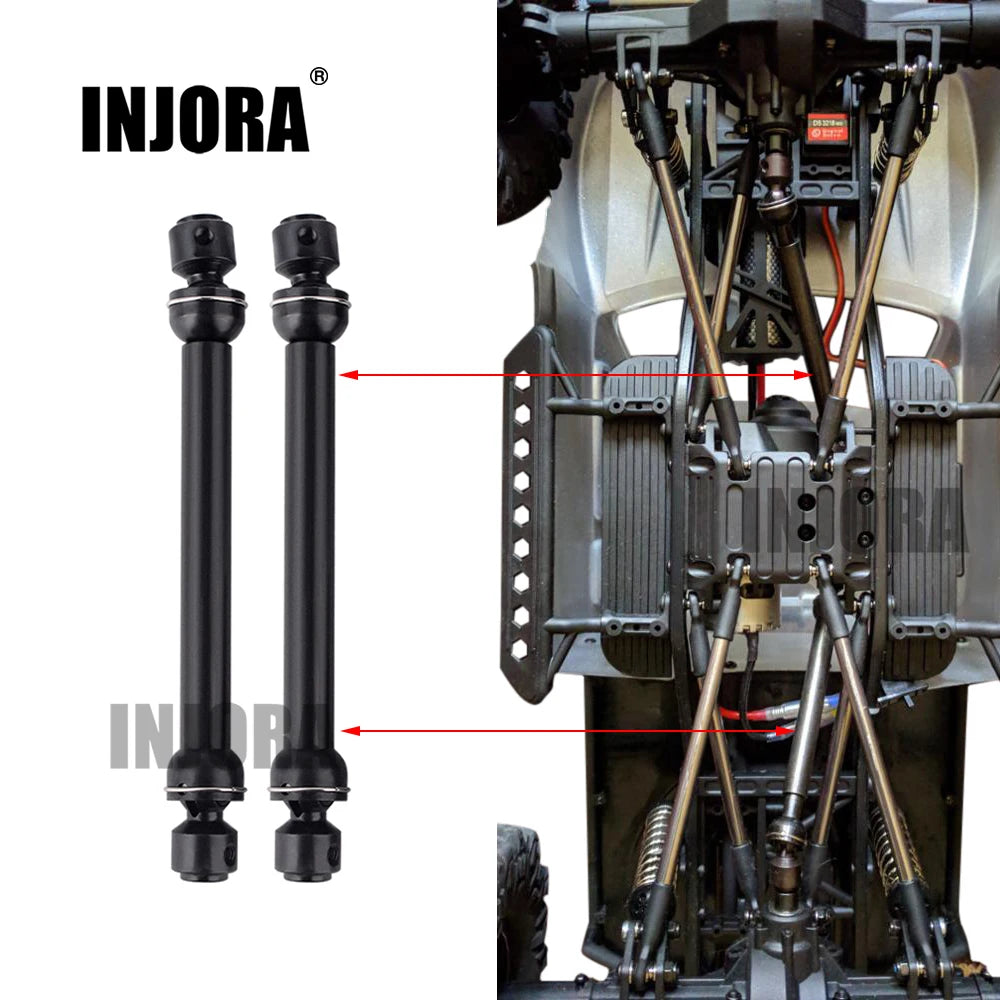 INJORA Steel CVD Drive Shaft 88-113mm 112-152mm for 1/10 RC Crawler Car SCX10 90046 Upgrade Parts