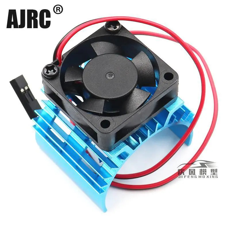 Blue Rc Parts Electric Car Brushless Motor Heatsink Cover+cooling Fan For 1:10 Hsp Rc Car Trx4 540 550 3650 Size Motor Heat Sink