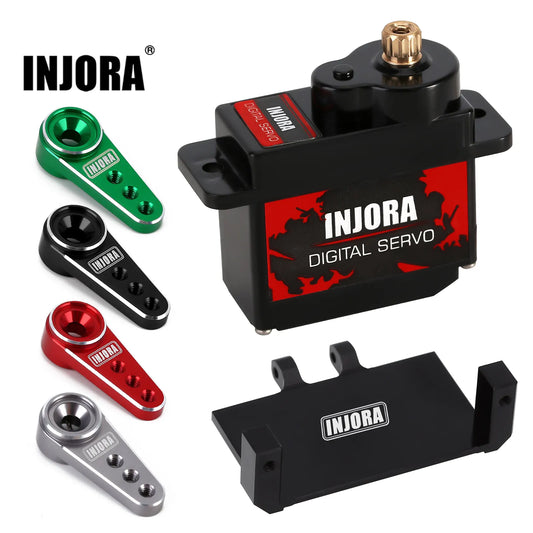 INJORA INS012G 12g Digital Servo with Mount & 15T Metal Arm for RC Car Model Axial SCX24 AX24 Upgrade Parts