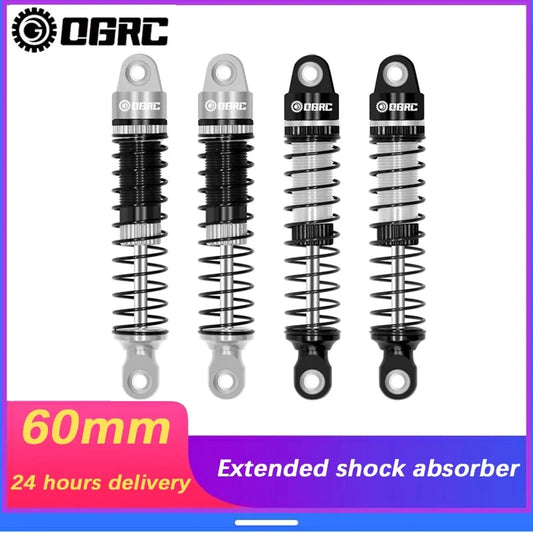 OGRC Oil Threaded Damper 60mm Shocks Absorber Threaded Shock Absorber for TRX4M 1/18 RC Crawler Car Upgrade Parts(Black Silver)