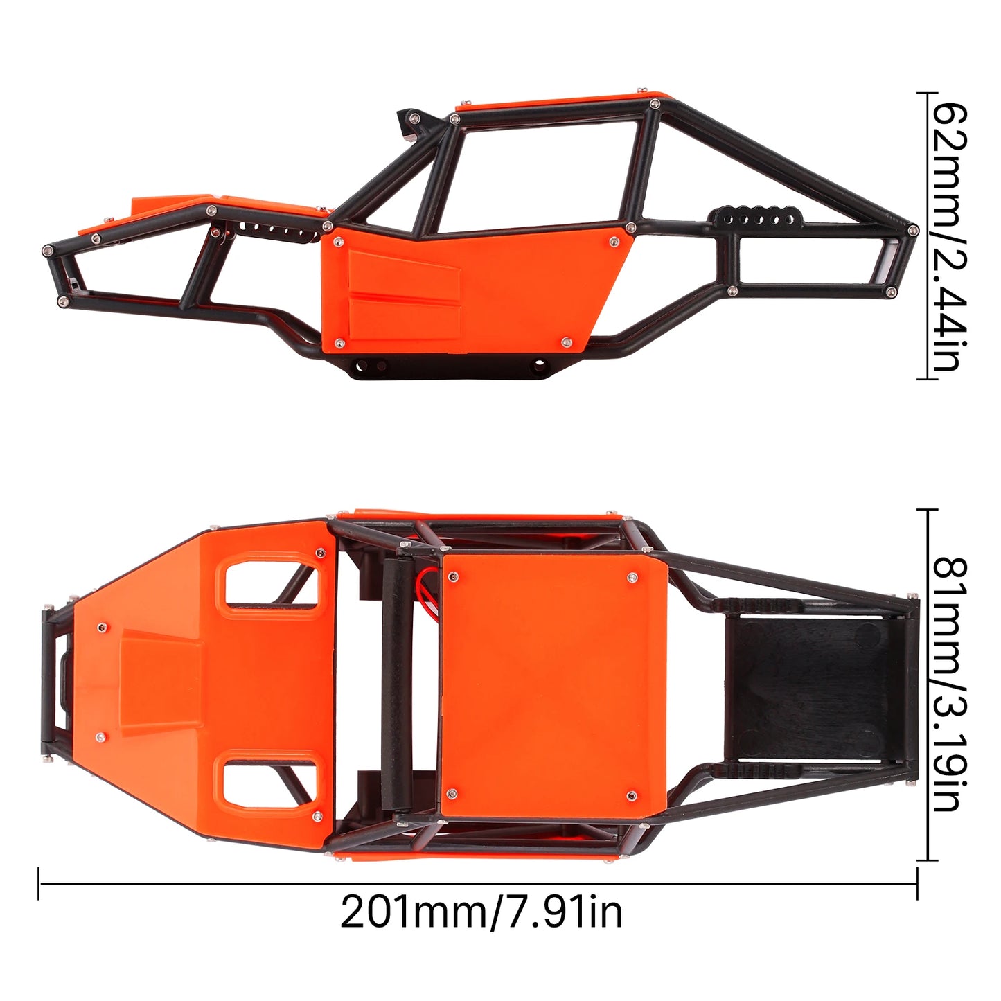 INJORA Rock Tarantula Nylon Buggy Body Shell Chassis Kit for 1/18 RC Crawler TRX4M Upgrade