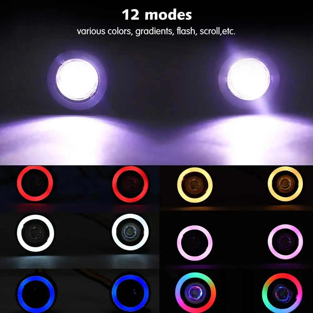 OGRC LED Light Kit Headlights Angel Eyes with 12 Modes for Traxxas TRX-4 Axial SCX10 RC4WD 1/10 RC Rock Crawler Car Accessories