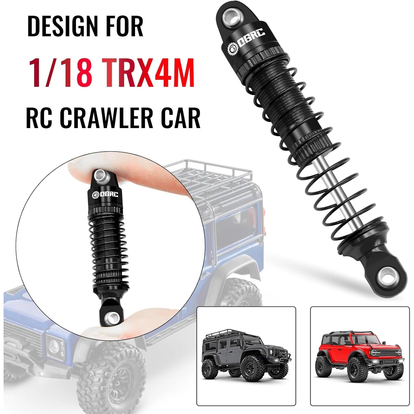 OGRC 60mm Shocks Absorber Oil Threaded Damper Threaded Shock Absorber for TRX4M 1/18 RC Crawler Upgrade Parts