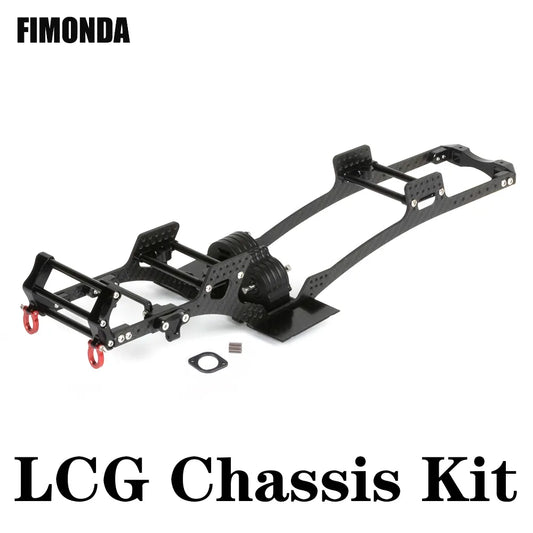 Carbon Fiber LCG Chassis Kit Frame Rails V2 Gearbox Skid for 1/10 RC Crawler SCX10 III Capra TRX4 Portal Axle Cheater Rigs Built