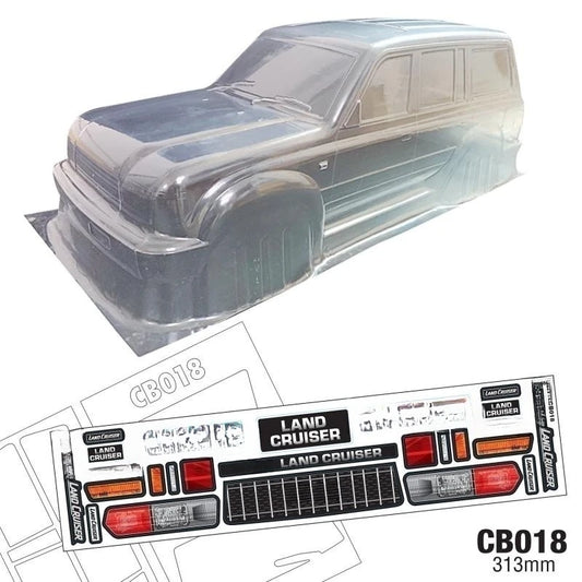 1/10 Land Cruiser LC80 LC70 Rc Crawler Bodies 313mm Clear Lexan Body Shell W/Light Decal for Trax TRX-4 T4 SCX10 II 90046 TRX4