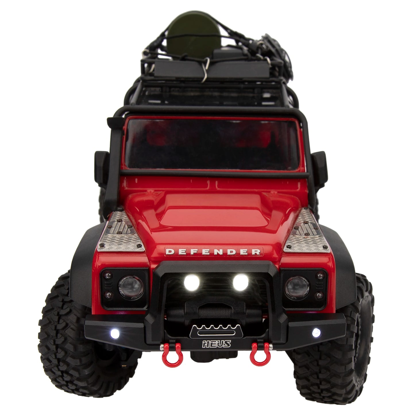 MEUS RACING Aluminum Front Bumper with LED Lights for TRX4M 1/18th RC Crawler Car Upgrades Bronco