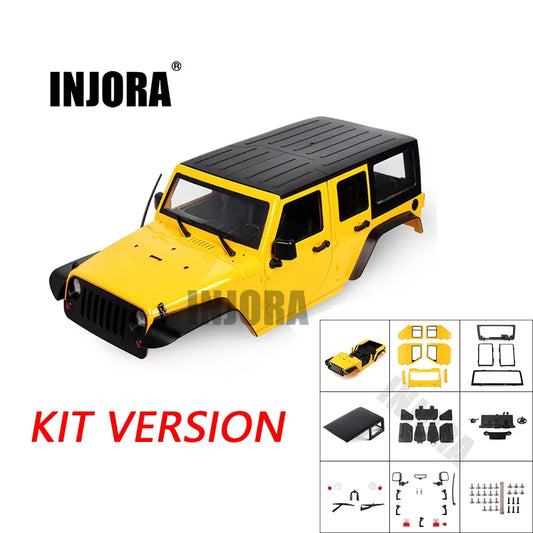 INJORA Unassembled 12.3inch 313mm Wheelbase Body Car Shell for 1/10 RC Crawler Axial SCX10 & SCX10 II 90046 90047 Jeep Wrangler