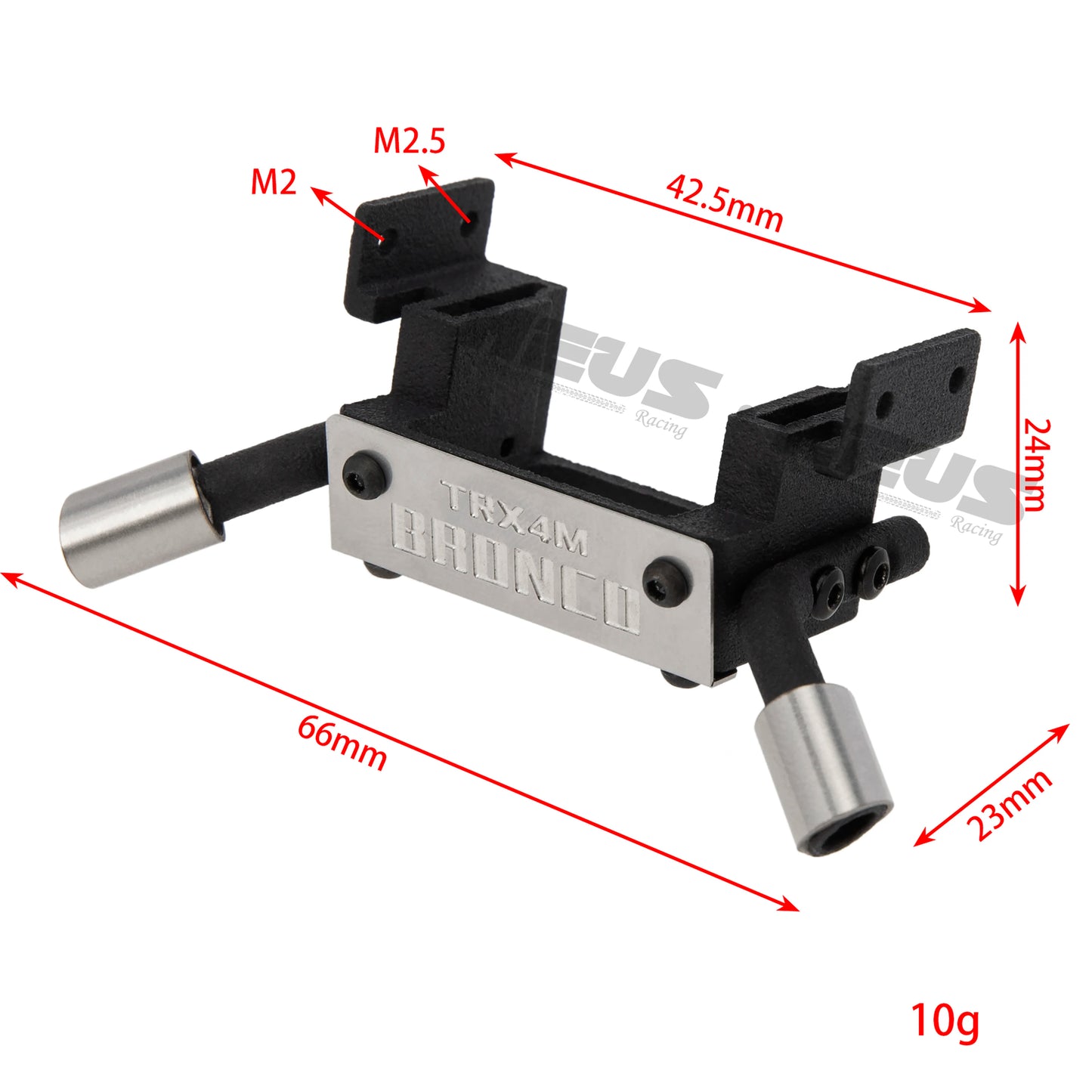 Meus Racing Tailpipe Exhaust Pipe 3D Printed Plastic and Stainless Steel for 1/18 RC Crawler Car TRX-4M TRX4M