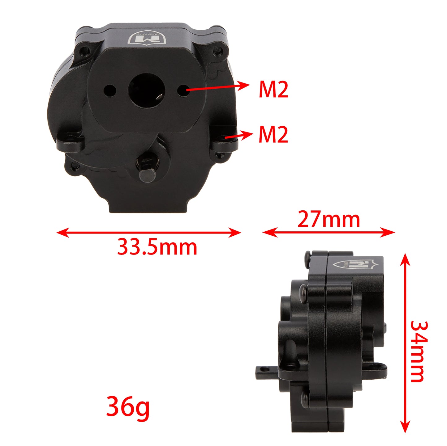 MEUS RACING Metal Gearbox Assembly Aluminum Transmission Housing with Steel Internal Gears for TRX-4M TRX4M 1/18 RC Crawler Car