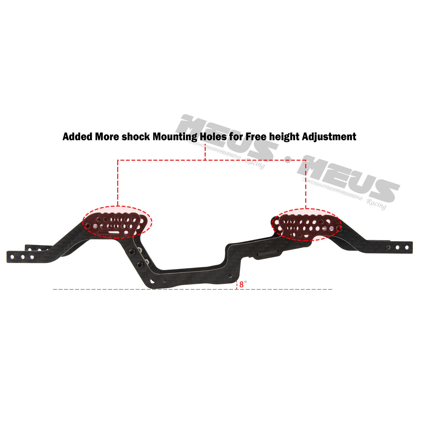 Meus Racing 1/18 RC Car Carbon Fiber LCG Chassis Frame Girder for TRAXAS TRX-4M 1/18 RC Crawler Car Upgrade Parts