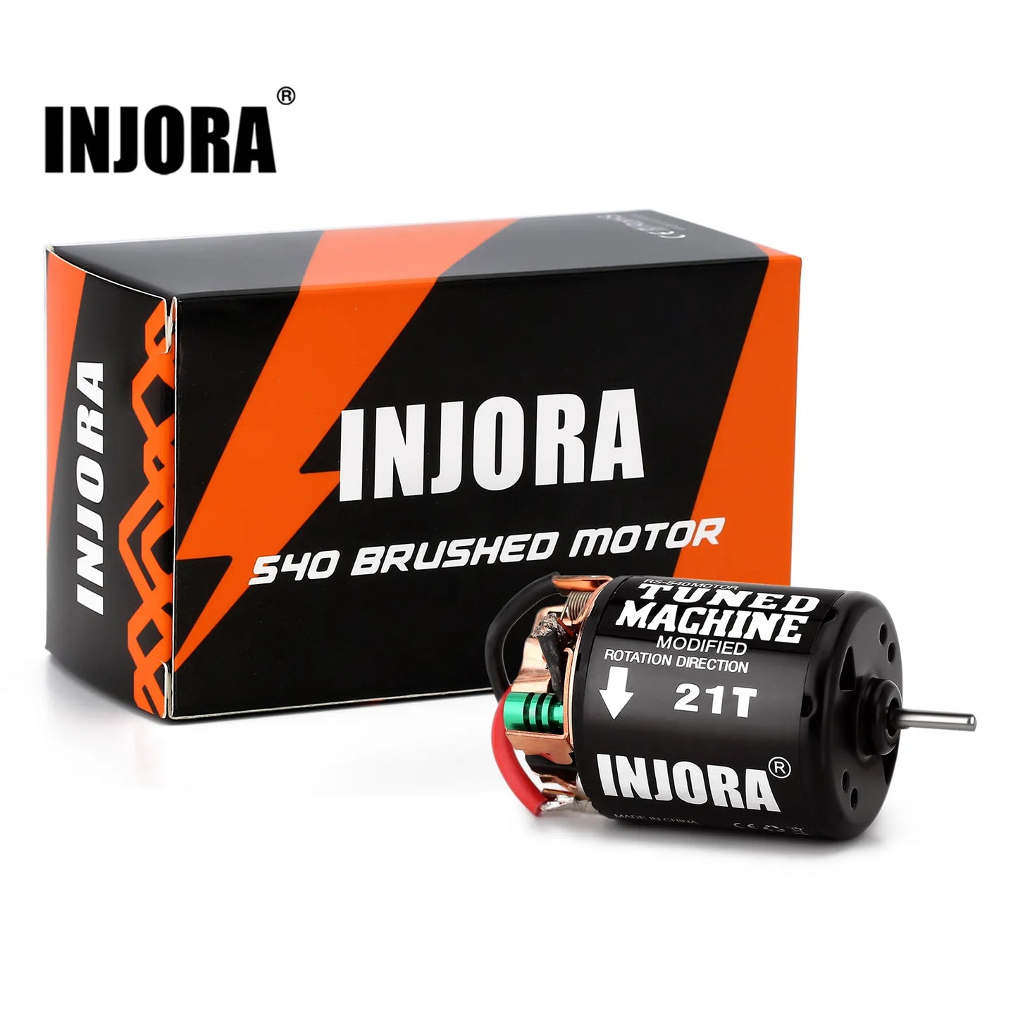 INJORA 540 Brushed Motor Waterproof 13T 21T 35T 45T 55T 80T for 1:10 RC Car Crawler Axial SCX10 AXI03007 90046 Redcat Gen8