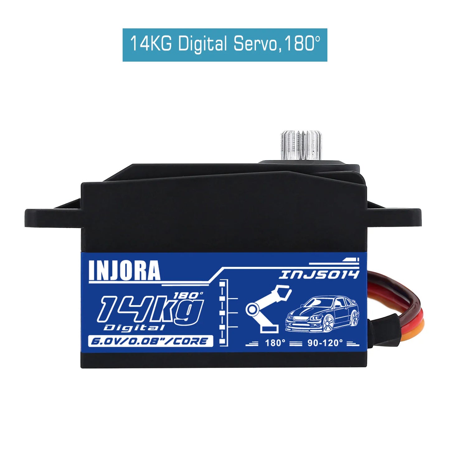 INJORA Metal Gear 14KG INJS014 Digital Low Profile Servo for 1/10 RC On-Road Touring Drift Car Tamiya Kyosho Helicopter Model