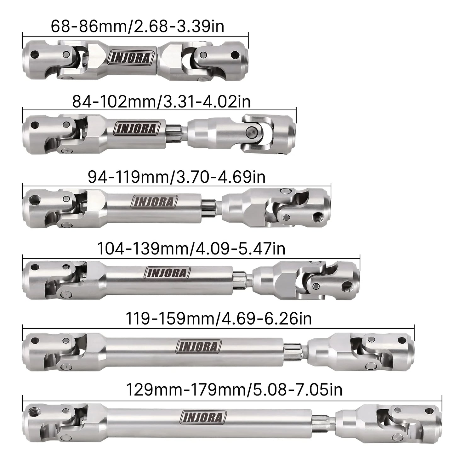 INJORA Steel Heavy-Duty Drive Shaft for 1/10 RC Car Crawler Axial SCX10 90046 AXI03007 TRX4 Redcat Gen8