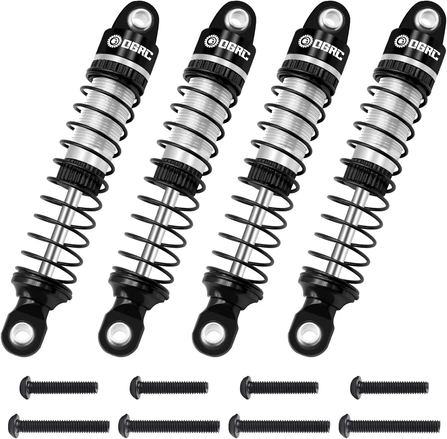 OGRC Oil Threaded Damper 60mm Shocks Absorber Threaded Shock Absorber for TRX4M 1/18 RC Crawler Car Upgrade Parts(Black Silver)