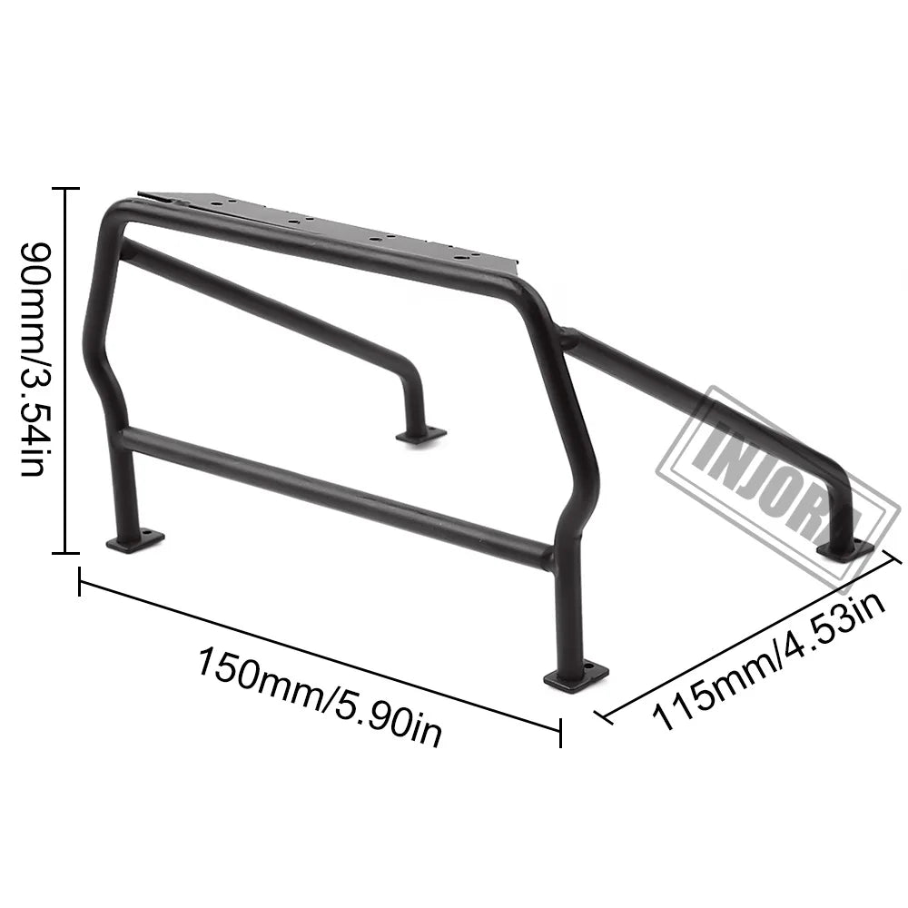 INJORA Metal Roll Cage Bucket with 6 LED Lights for 1/10 RC Crawler Pickup Axial SCX10 D90 Tamiya CC01 TF2