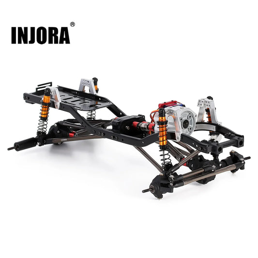 INJORA 313mm Wheelbase Metal Chassis Frame with Prefixal Single / 2-Speed Transmission for 1/10 RC Crawler