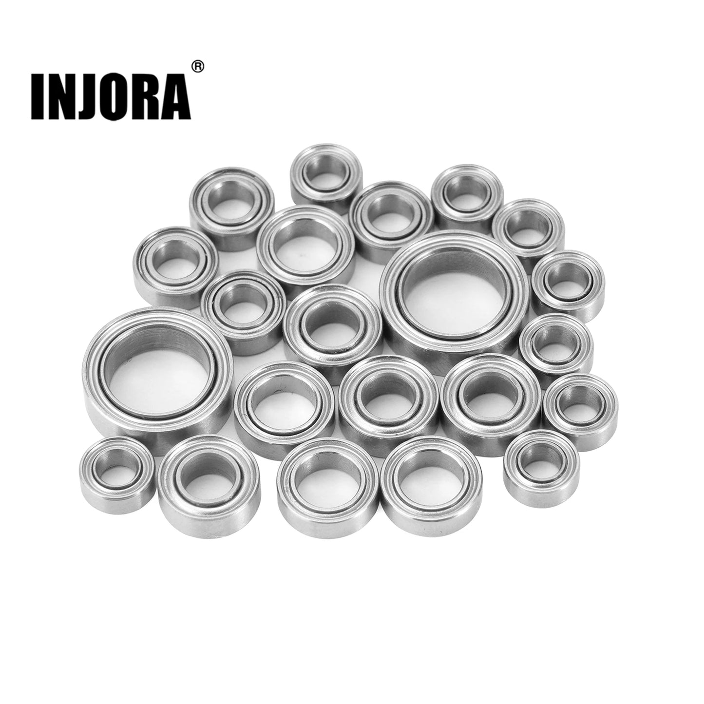 INJORA 22PCS Steel Bearing Kit for 1/18 RC Crawler TRX4M Upgrade Parts (4M-03)