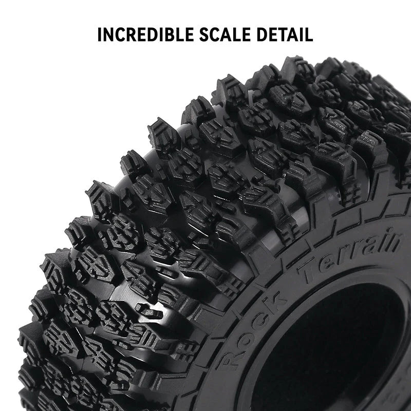 INJORA 1.0" 64*24mm S5 Super Soft Sticky Rock Crawling Tires For 1/18 1/24 RC Crawlers (4) (T1011)