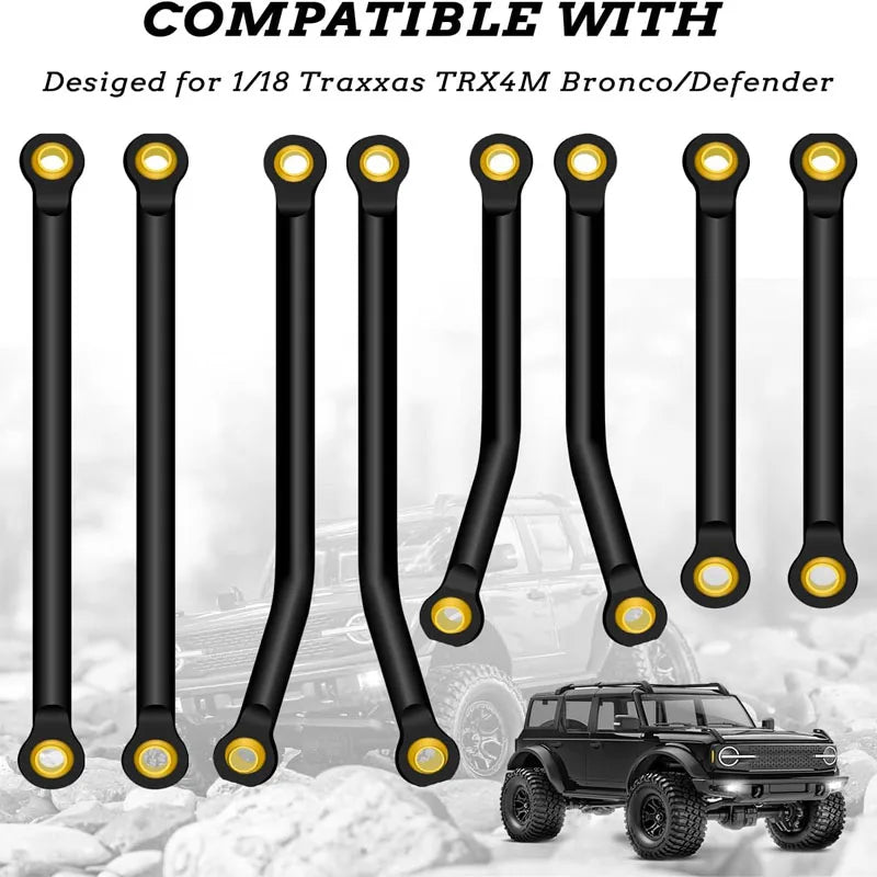 OGRC Aluminum Alloy Chassis Links Suspension Links Set for 1/18 TRX4M Upgrade Parts