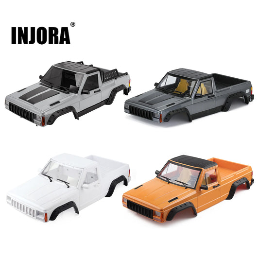 INJORA 313mm Wheelbase Pickup Truck Cherokee Body Shell Kit for 1/10 RC Crawler Car Axial SCX10 & SCX10 II 90046