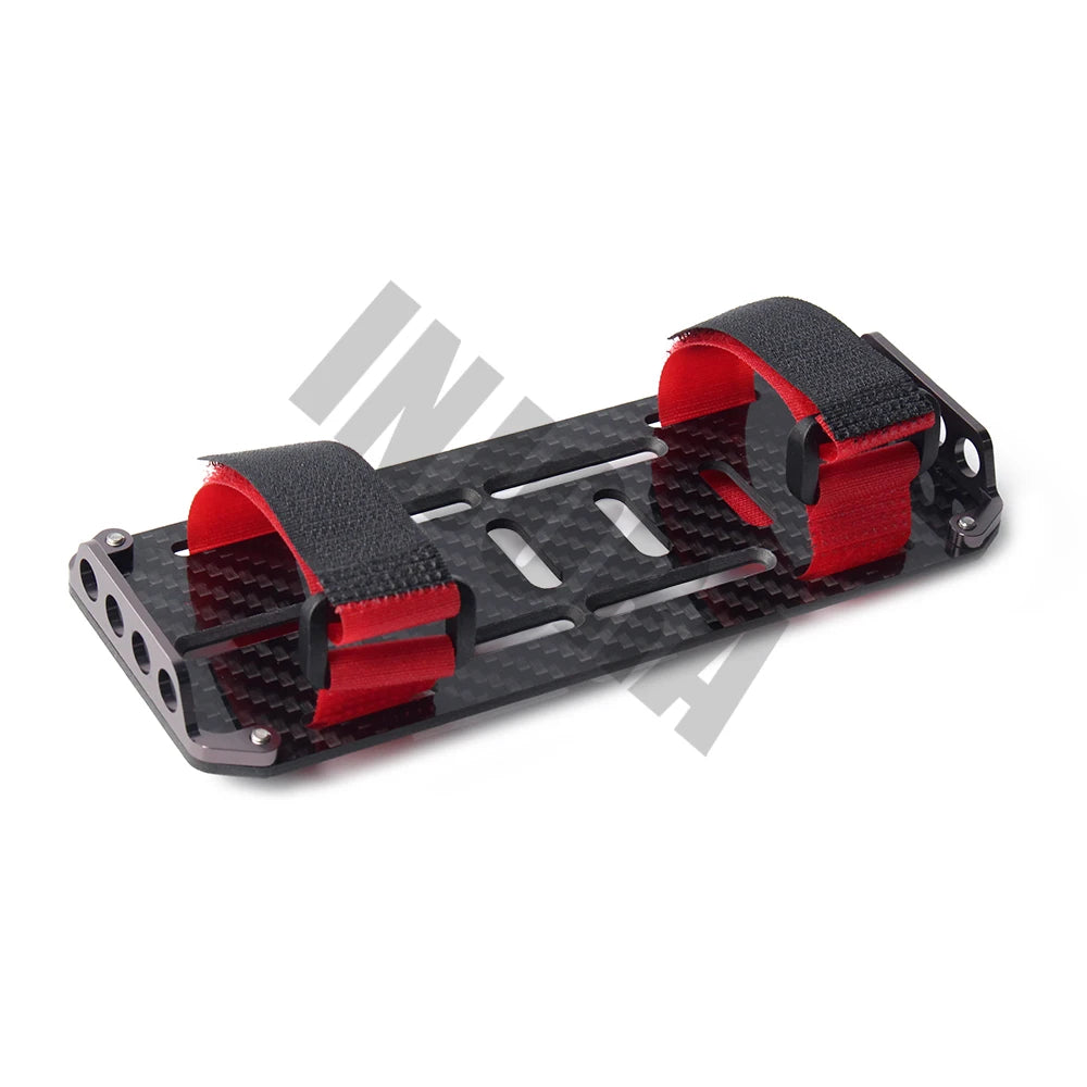 INJORA RC Car Carbon Fiber Battery Mounting Plate with Tie for 1/10 RC Crawler Car Axial SCX10 90046