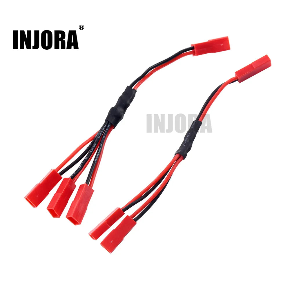 INJORA ESC Battery JST Female Connector Y Cable for 1/10 RC Crawler Car TRX-4 Upgrade