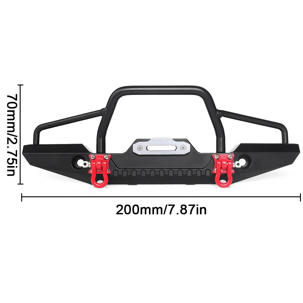 INJORA Metal Front Rear Bumper with Led Lights for 1/10 RC Crawler Axial SCX10 & SCX10 II 90046 90047 Upgrade Parts