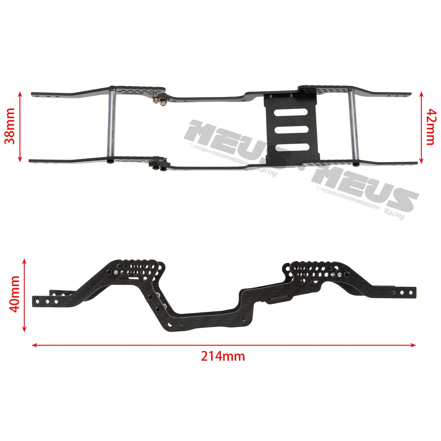 Meus Racing 1/18 RC Car Carbon Fiber LCG Chassis Frame Girder for TRAXAS TRX-4M 1/18 RC Crawler Car Upgrade Parts